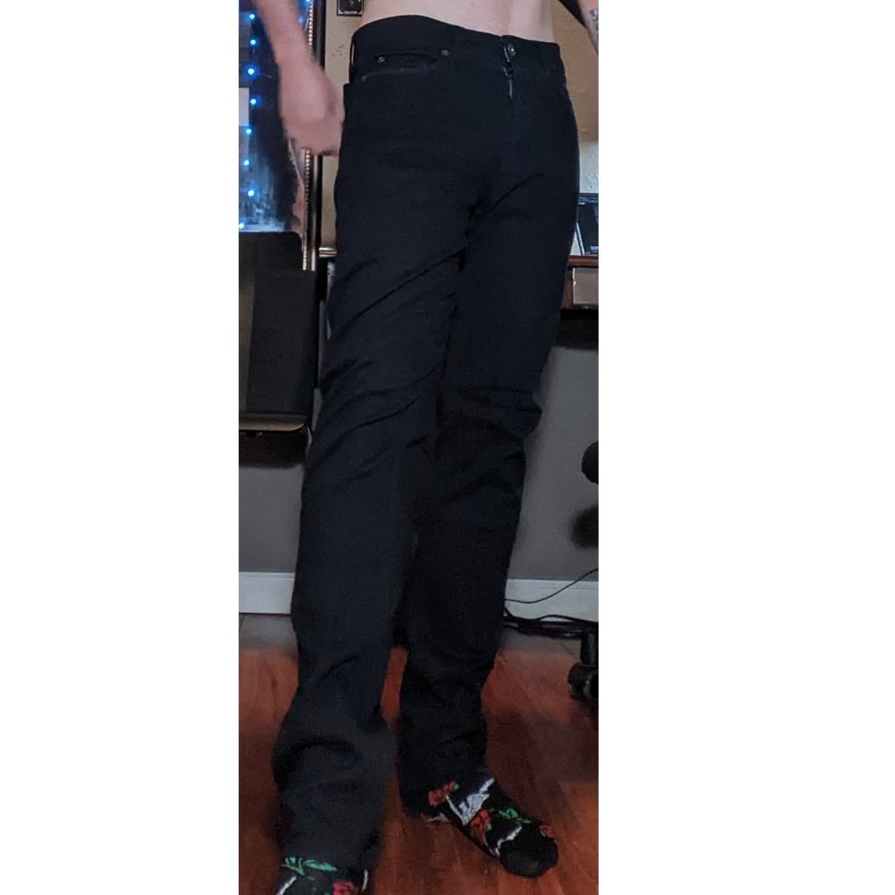 Black denim jeans pants